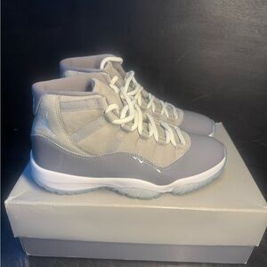 Gray and White High-Top Sneakers